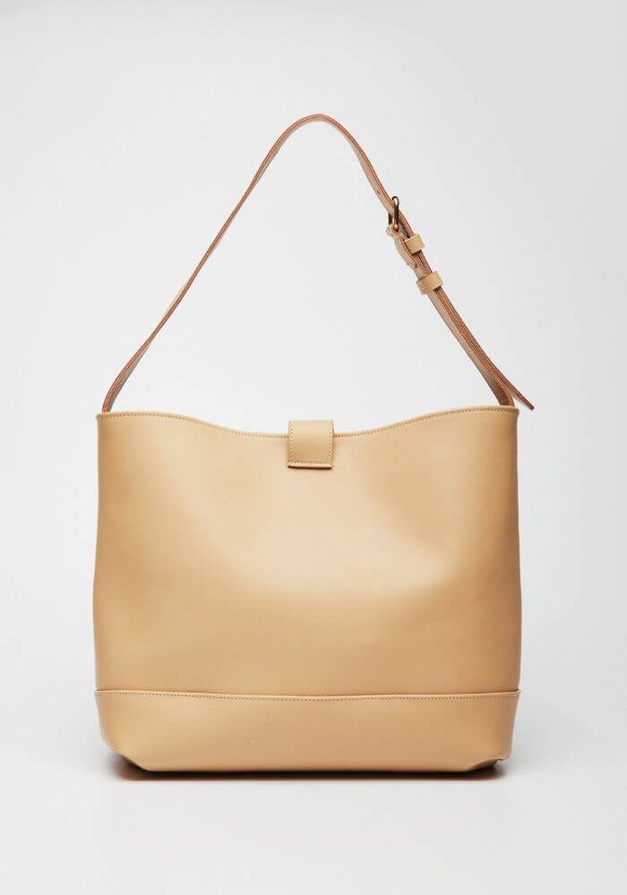 Τσάντα Ώμου Γυναικεία Δέρμα Quinn Beige-Snob Boutique