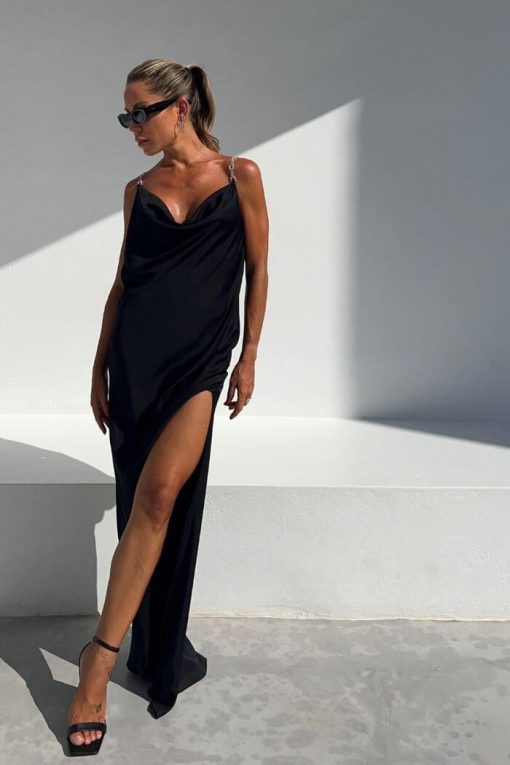 Φόρεμα Σατέν Ντραπέ Tiffany-Snob Boutique