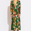 Φόρεμα Μακρύ Εμπριμέ Ποντεστόφα Σε Πράσινο-Snob Boutique