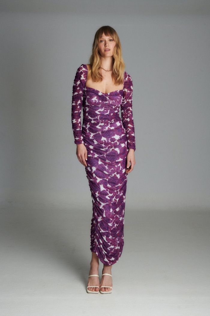 Φόρεμα Μίντι Gilda Purple Roses-Snob Boutique