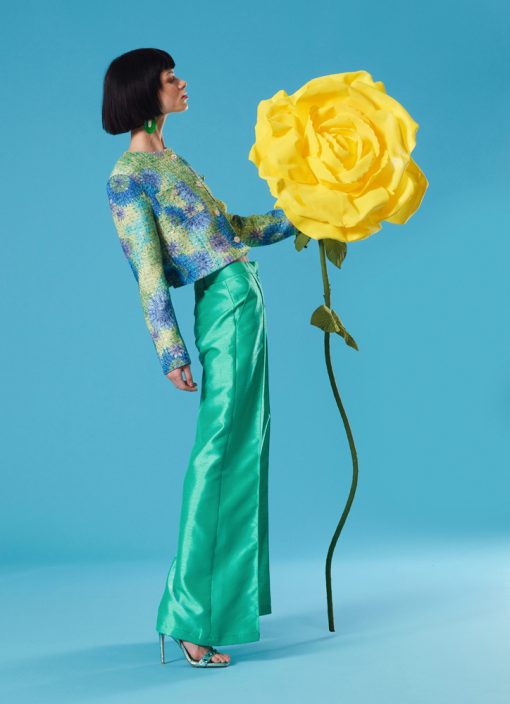 Σακάκι Γυναικείο Λινό Floral Πράσινο-Snob Boutique