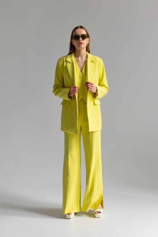 Σακάκι Γυναικείο Μακρύ Κίτρινο-Snob Boutique