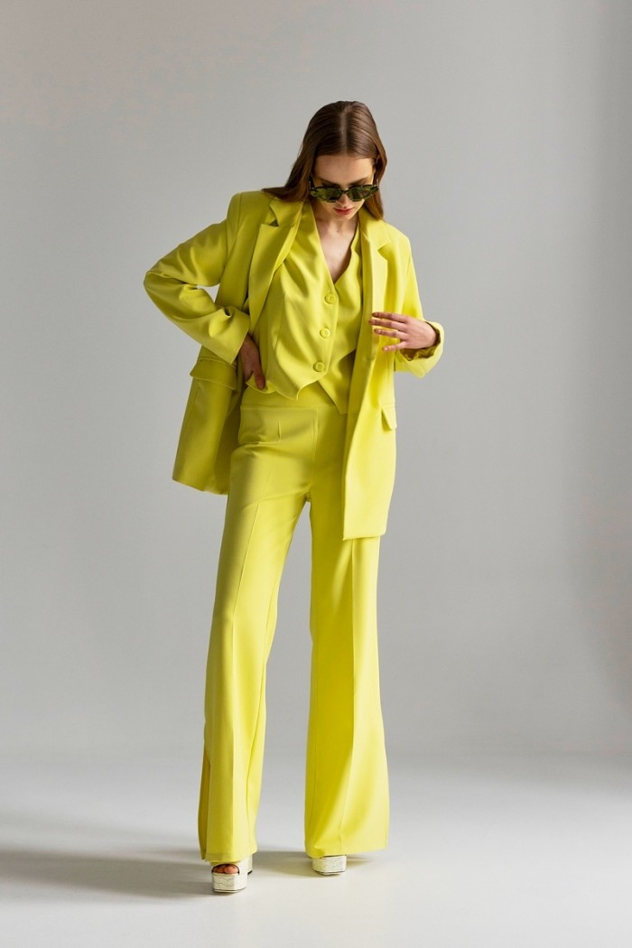 Σακάκι Γυναικείο Μακρύ Κίτρινο-Snob Boutique