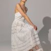 Φόρεμα Midi Κέντημα Άσπρο-Snob Boutique