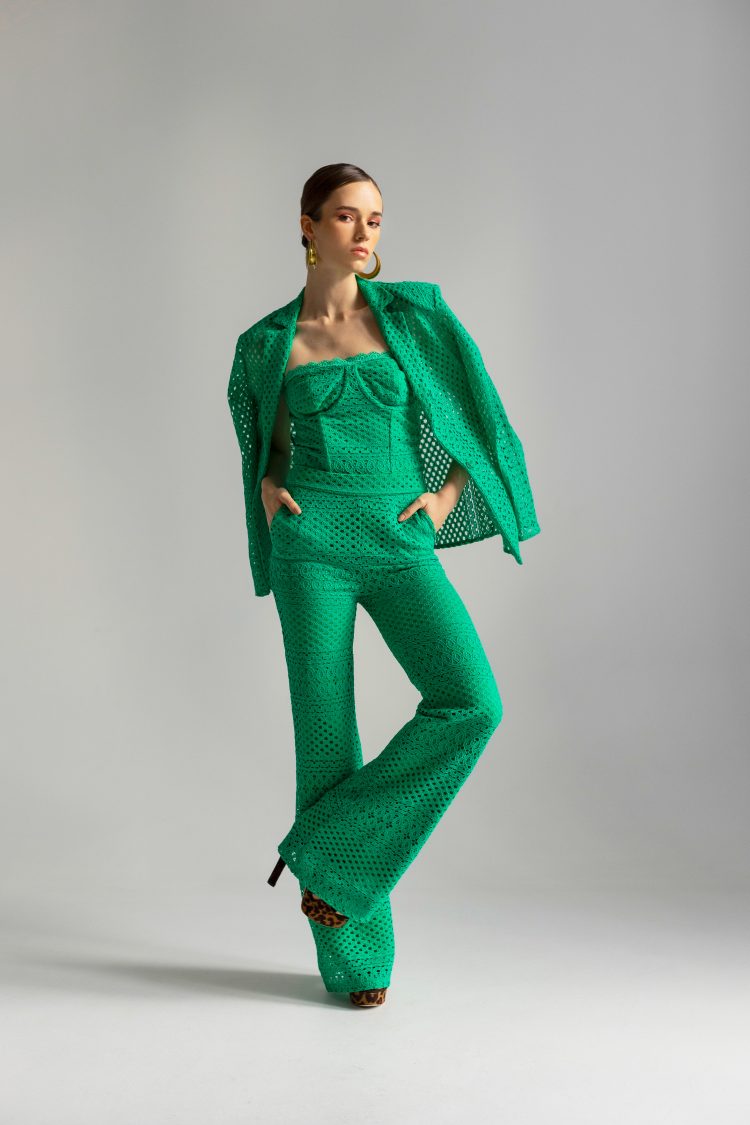 Παντελόνι Γυναικείο Δίχτυ Πράσινο-Snob Boutique