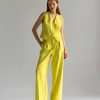 Παντελόνι Γυναικείο Φαρδύ Κίτρινο-Snob Boutique
