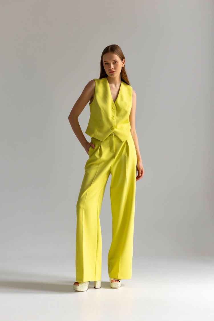 Παντελόνι Γυναικείο Φαρδύ Κίτρινο-Snob Boutique